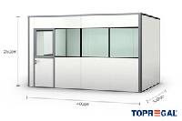 Hallenbüro PREFAB-12, 4 Fenster, 1 Tür (14 Paneele)