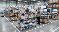 TRILOGIQ FIFO-Durchlaufregale – Flowracks für Produktion und